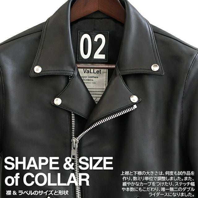 VALLET 02 本革 ダブルライダースジャケット VALLET 本革 ダブルライダースジャケット メンズ ヴァレット
