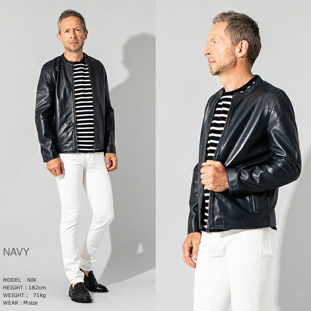 LIUGOO 本革 シングルライダースジャケット メンズ リューグー SRS12B