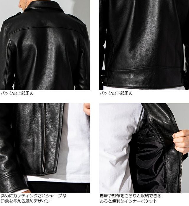Liugoo Leathers 本革 ロックンロールライダー メンズ リューグー