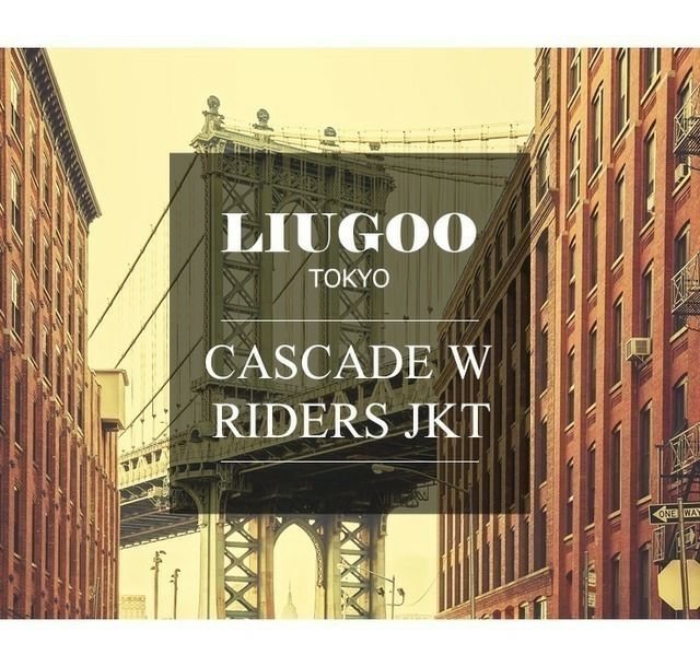 LIUGOO 本革 キャスケード ダブルライダースジャケット メンズ