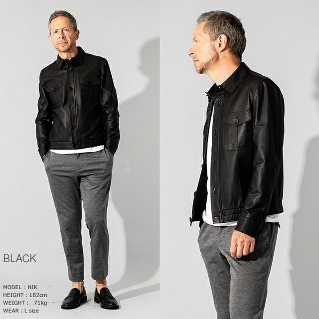 JEAN-LOUIS SCHERRER 本革 レザーブルゾン メンズ ジャン=ルイ