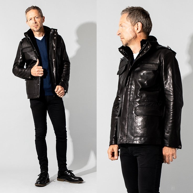 JEAN-LOUIS SCHERRER 本革 ミリタリーブルゾン メンズ ジャン=ルイ 