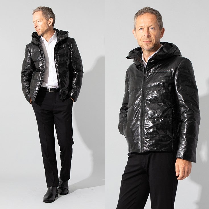 JEAN-LOUIS SCHERRER 本革 ダウンジャケット メンズ ジャン=ルイ 