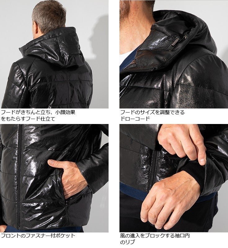 JEAN-LOUIS SCHERRER 本革 ダウンジャケット メンズ ジャン=ルイ 