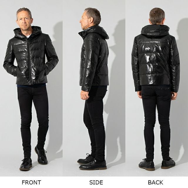 JEAN-LOUIS SCHERRER 本革 ダウンジャケット メンズ ジャン=ルイ