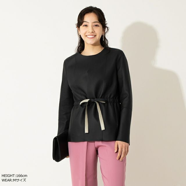 JEAN-LOUIS SCHERRER 本革 ラム羊革ノーカラーリバーシブルジャケット