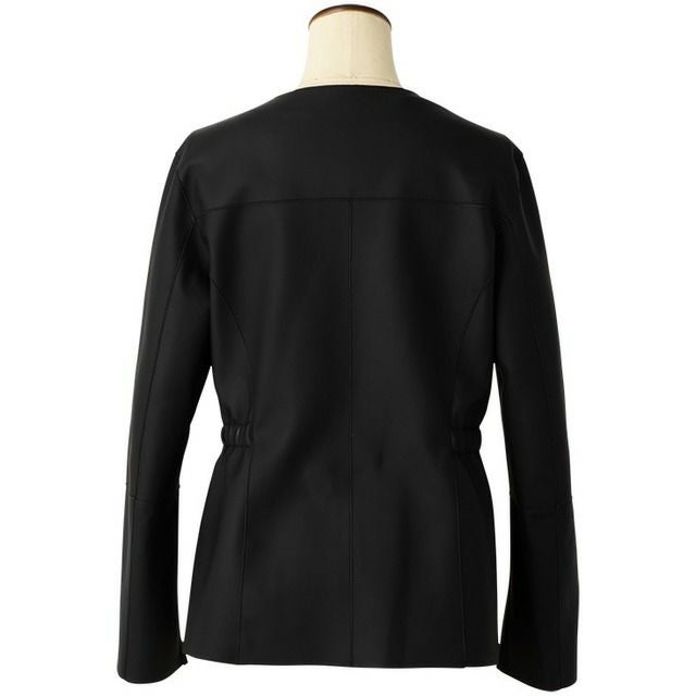 JEAN-LOUIS SCHERRER 本革 ラム羊革ノーカラーリバーシブルジャケット