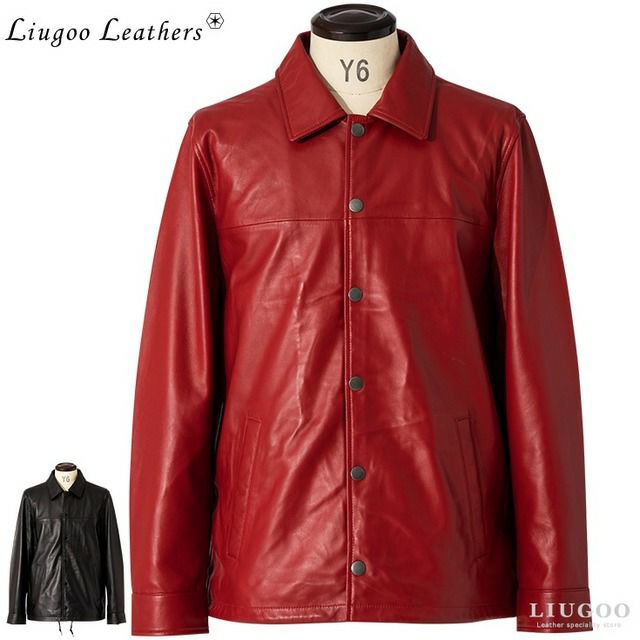 Liugoo Leathers レザーコーチジャケット　羊革　訳あり価格 Liugoo Leathers 【20周年記念10%OFFクーポン】Liugoo Leathers 本革