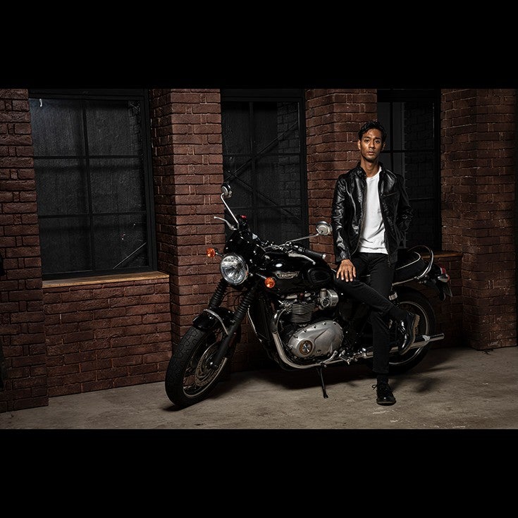 Liugoo Leathers 本革 シングルライダースジャケット メンズ