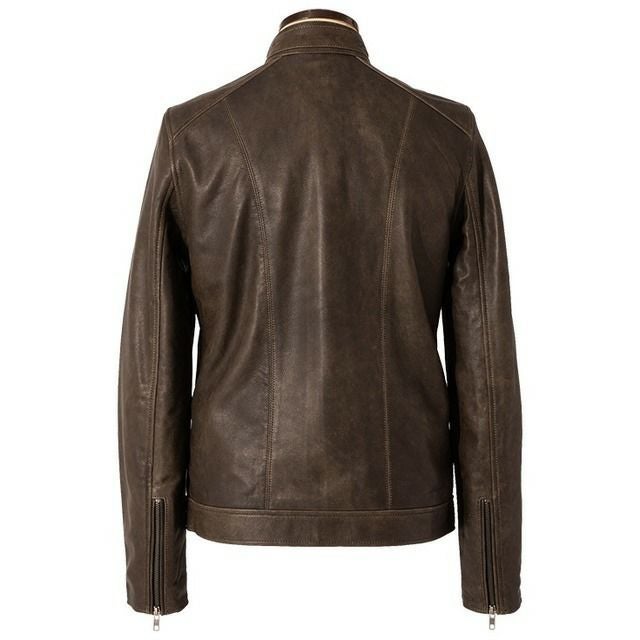 Liugoo Leathers 本革 シングルライダースジャケット メンズ