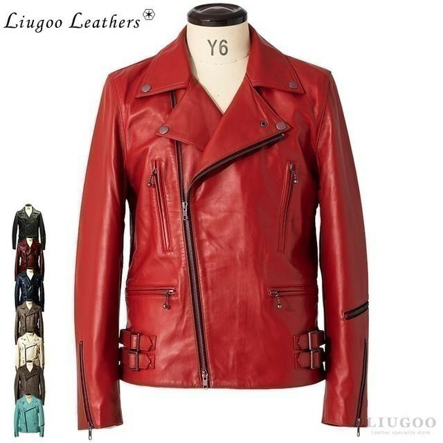 Liugoo Leathers 本革 UKダブルライダースジャケット メンズ