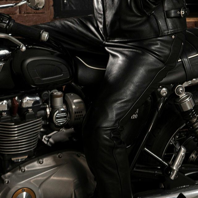 Liugoo Leathers 本革 プロテクター付レザーパンツ メンズ リューグー