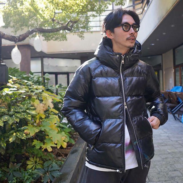 BELVET レザー ダウンジャケット風ジャケット VaLLet 本革 中綿ジャケット メンズ ヴァレット VALLET04SH 中綿レザー