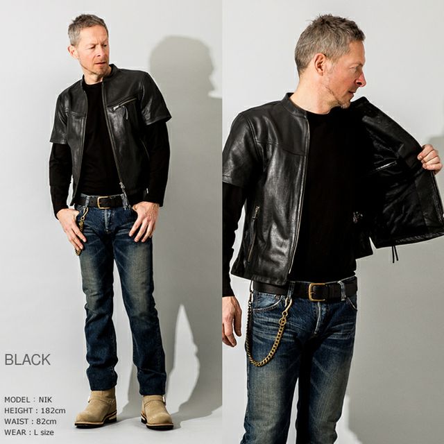 Liugoo Leathers 本革 メッシュレザーTシャツ メンズ リューグー
