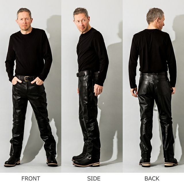 Liugoo Leathers 本革 メッシュレザーパンツ メンズ リューグー