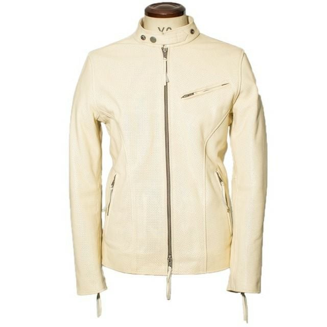 Liugoo Leathers 本革 メッシュレザー シングルライダースジャケット