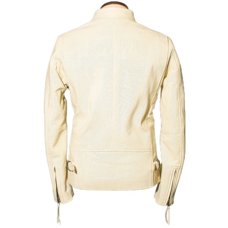 Liugoo Leathers 本革 メッシュレザー シングルライダースジャケット 