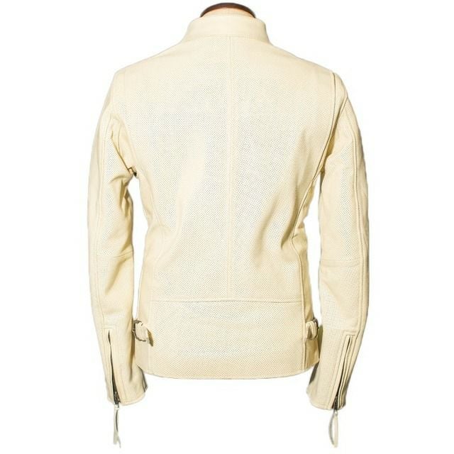 Liugoo Leathers 本革 メッシュレザー シングルライダースジャケット