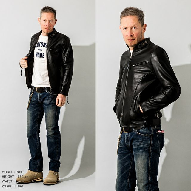 Liugoo Leathers 本革 メッシュレザー シングルライダースジャケット