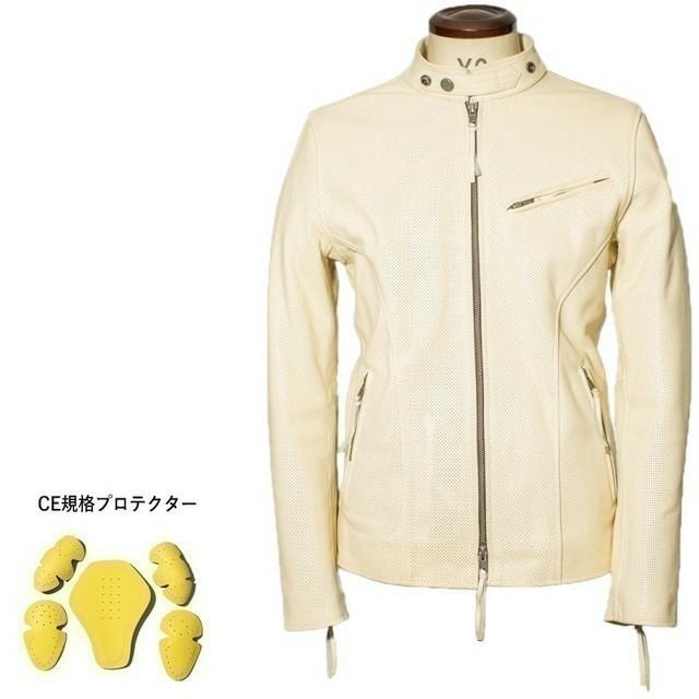 Liugoo Leathers 本革 メッシュレザー シングルライダースジャケット