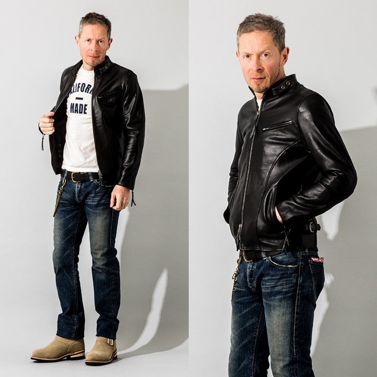 Liugoo Leathers 本革 メッシュレザー シングルライダースジャケット