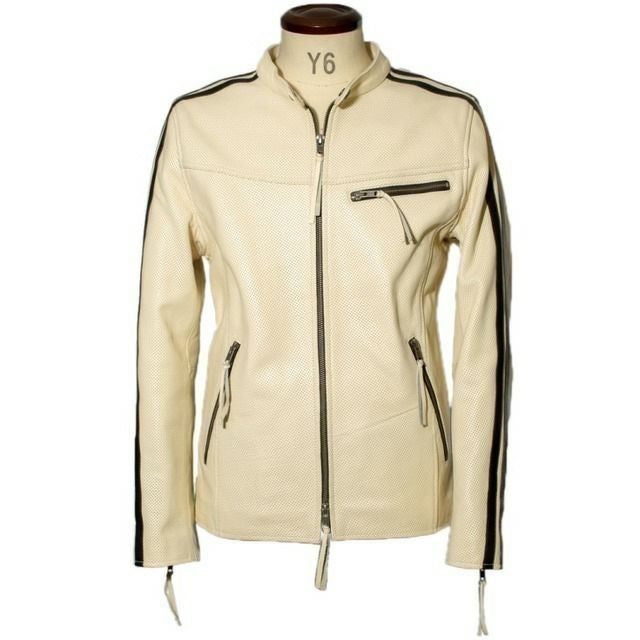 Liugoo Leathers 本革 メッシュレザー 2ラインシングルライダース