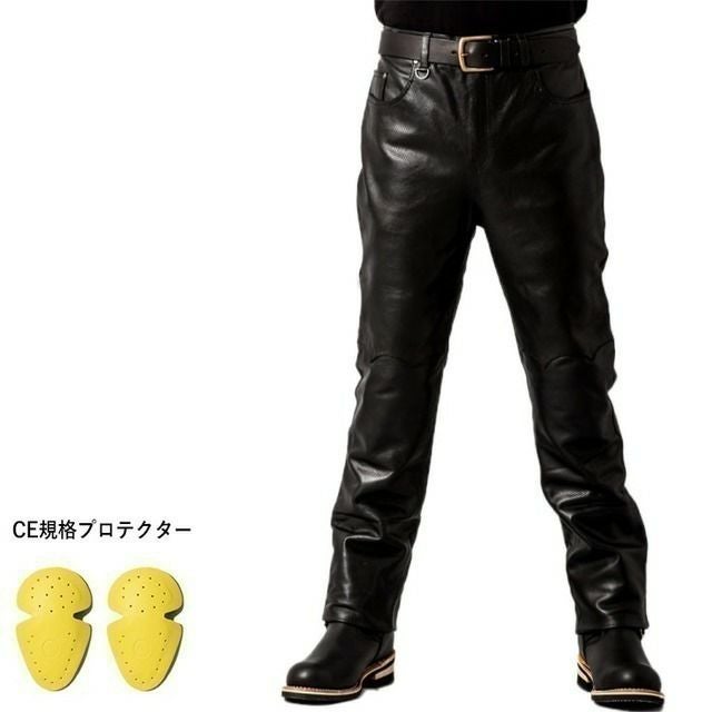 Liugoo Leathers 本革 メッシュレザーパンツ レギュラーフィット