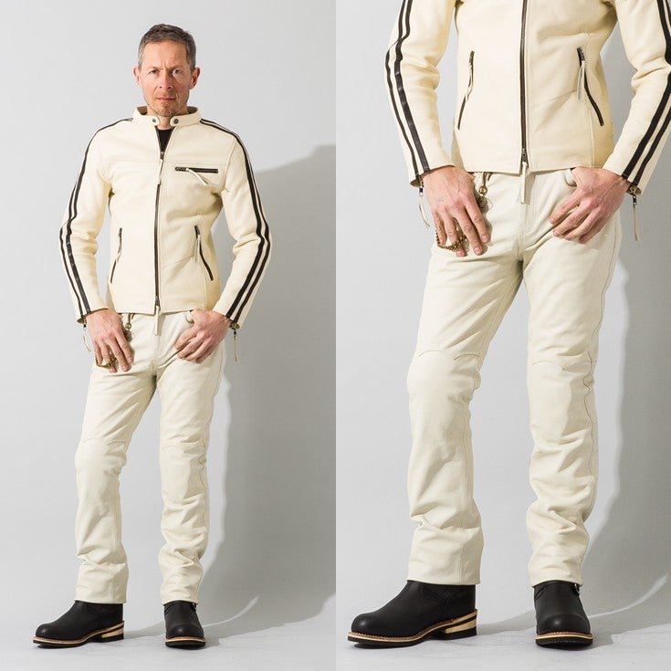 Liugoo Leathers 本革 メッシュレザーパンツ レギュラーフィット