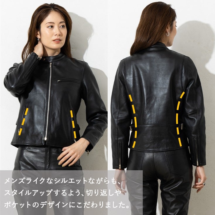LIUGOO 本革 シングルライダース レディース リューグー SRS06LA 本革 