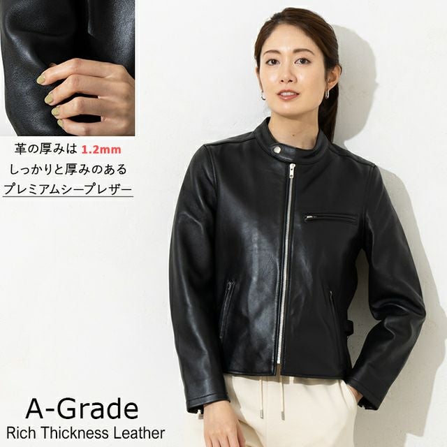 LIUGOO 本革 シングルライダース レディース リューグー SRS06LA 本革