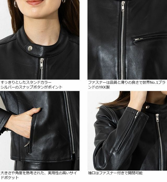 LIUGOO 本革 シングルライダース レディース リューグー SRS06LA 本革