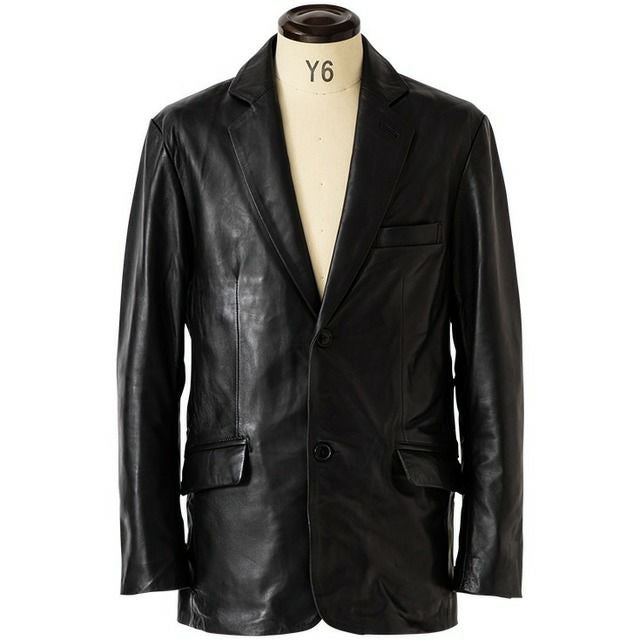 良品 Safari homme ラムレザー テーラードジャケット ブラック 本革 safari HOMME】ブランド・古着のネット通販【TREFAC FASHION】