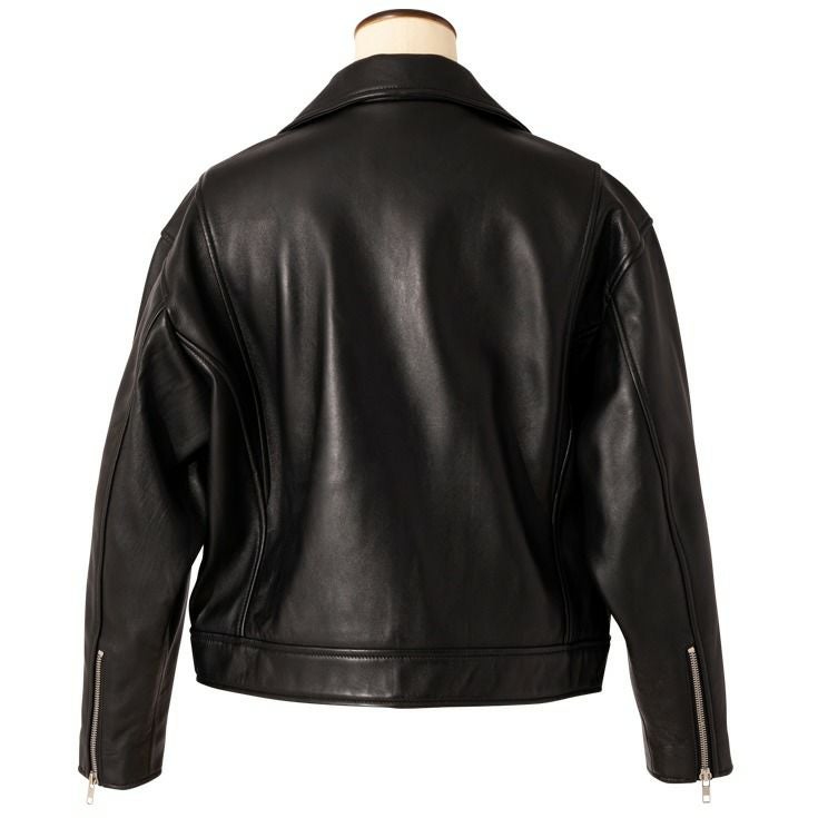 LIUGOO 本革 オーバーサイズダブルライダース レディース リューグー