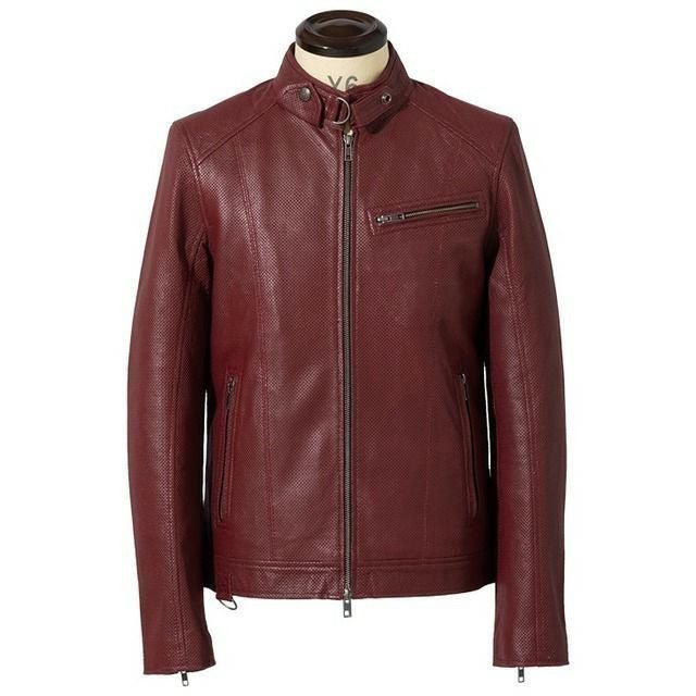 Liugoo Leathers 本革 メッシュレザー シングルライダースジャケット
