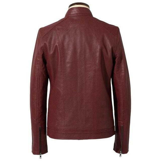 Liugoo Leathers 本革 メッシュレザー シングルライダースジャケット