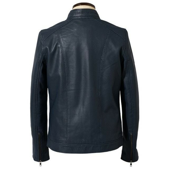 Liugoo Leathers 本革 メッシュレザー シングルライダースジャケット