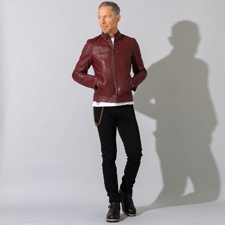 Liugoo Leathers 本革 メッシュレザー シングルライダースジャケット