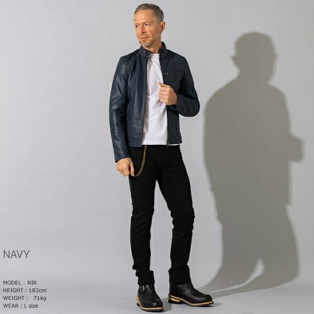 Liugoo Leathers 本革 メッシュレザー シングルライダースジャケット