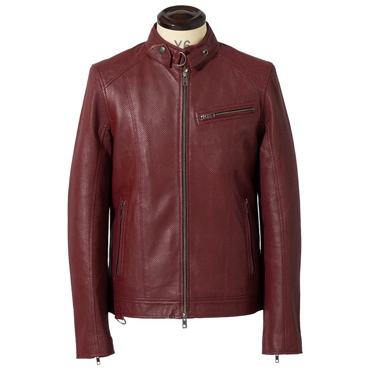 Liugoo Leathers 本革 メッシュレザー シングルライダースジャケット