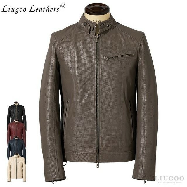 Liugoo Leathers 本革 レザー×機能性中綿 ダウンライダースジャケット