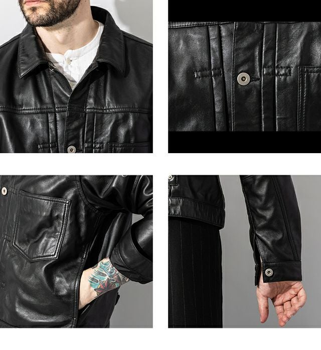 Liugoo Leathers 本革 レザージージャン メンズ リューグーレザーズ