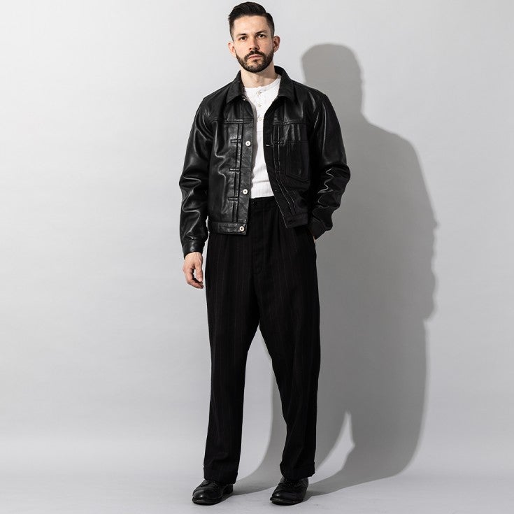 Liugoo Leathers 本革 レザージージャン メンズ リューグーレザーズ