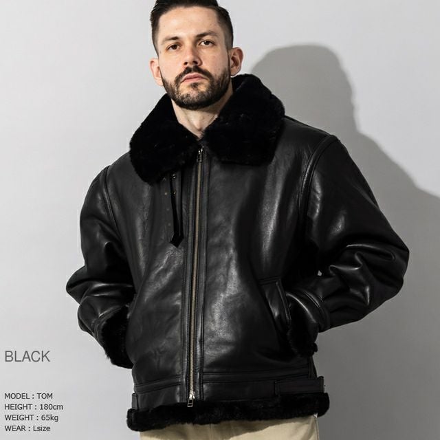 Liugoo Leathers 本革 B-3フライトジャケット メンズ リューグー