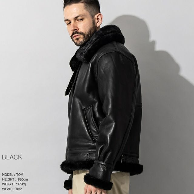 Liugoo Leathers 本革 B-3フライトジャケット メンズ リューグー