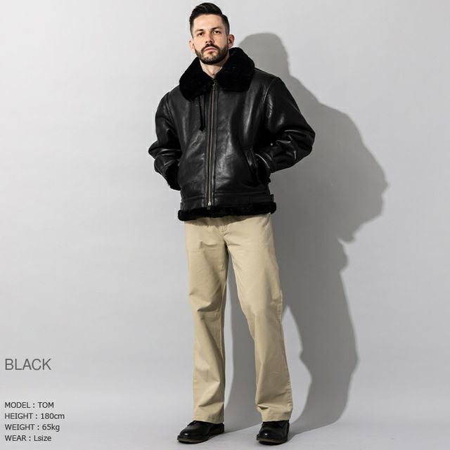 Liugoo Leathers 本革 B-3フライトジャケット メンズ リューグー