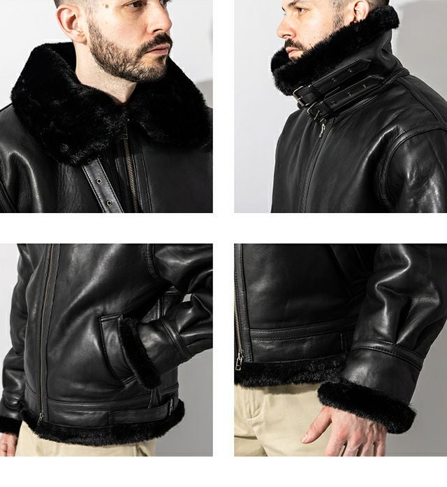 Liugoo Leathers 本革 B-3フライトジャケット メンズ リューグー