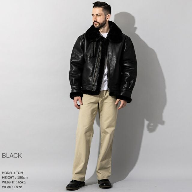 Liugoo Leathers 本革 B-3フライトジャケット メンズ リューグー
