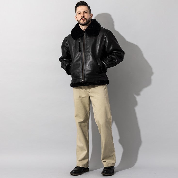 Liugoo Leathers 本革 B-3フライトジャケット メンズ リューグー 