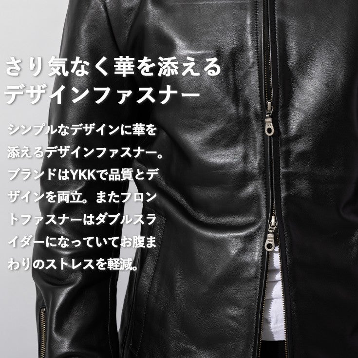 LIUGOO 本革 シングルライダース メンズ リューグー SRS17A ライダース 