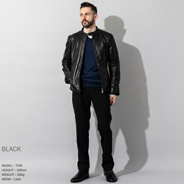 LIUGOO 本革 シングルライダース メンズ リューグー SRS17A ライダース